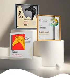 Plaque de remerciement pour les sponsors du tournoi, personnalisée, gravée au laser or, cadre <span class=keywords><strong>en</strong></span> métal écologique, cadeau de récompense, sommet coloré, gloire - Product Image 2