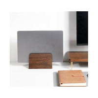 Support pour ordinateur portable en bois de noyer noir, support vertical élégant pour ordinateur, organisateur de bureau, cadeau créatif, accessoire artisanal