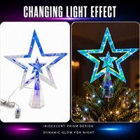 Großhandel LED Schillernder Stern Christbaumspitze OEM Kundenspezifisch USB-Betrieben Weihnachtsbaumschmuck Feiertagsdekoration Direkt ab Werk