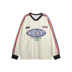 Color Blocking Striped Digital Printed <b>T</b>-<b>Shirt</b> for Spring 2026, New American Sports Long Sleeved Unisex - Product Image 2