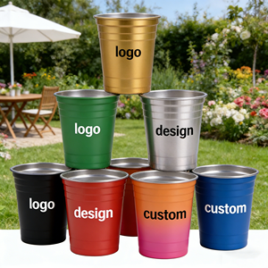 Vente en gros et personnalisation : Gobelets en aluminium bleus fins de 500 ml, vierges, et gobelets en métal élégants pour bar, vin et eau, en acier inoxydable, sportifs, de 9 oz - Product Image 1