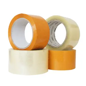 Rollo de cinta adhesiva Biodegradable, bajo ruido, amarillo, Bopp, precio de fábrica, muestras gratis