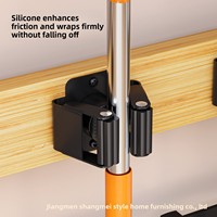 Support mural en fer pour balais et serpillères, double niveau, moderne et minimaliste, non pliable, pour rangement domestique transfrontalier