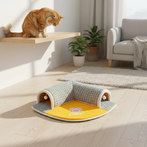 Niche pour chat tunnel écologique, détachable et lavable, nid d'été confortable de style classique pour propriétaires d'animaux multi-chats ou chiens - Product Image 3