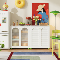 Armoire latérale moderne en métal avec deux portes à persiennes pour la cuisine, la salle à manger, le couloir