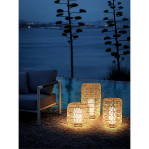 Solar Garden <b>Lights</b> LED Outdoor Rattan Lawn <b>Light</b> Waterproof Zen Style Courtyard Lighting - Product Image 3