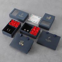 Juego de Embalaje de Regalo Ecológico SEEWIN con 6 Rosas Rojas, Incluye Bolsa de Regalo de Papel y Tarjeta de Felicitación