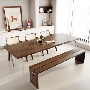 <span class=keywords><strong>Tavolo</strong></span> da Pranzo Moderno in <span class=keywords><strong>Legno</strong></span> Massello di <span class=keywords><strong>Noce</strong></span> con Piano Naturale, Prezzo di Fabbrica, per Ristoranti - Product Image 2