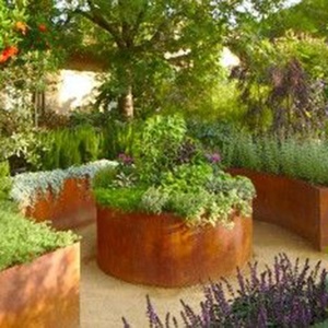 Maceta de <span class=keywords><strong>Acero</strong></span> Corten, Grande, Vertical, Borde de Jardín de <span class=keywords><strong>Acero</strong></span> Corten, Maceta Redonda de <span class=keywords><strong>Acero</strong></span> Corten - Product Image 4