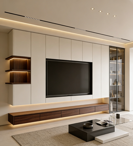 <span class=keywords><strong>Mueble</strong></span> de <span class=keywords><strong>TV</strong></span> de Madera <span class=keywords><strong>para</strong></span> Montar en la Pared con Iluminación Ambiental LED, Consola Multimedia <span class=keywords><strong>Minimalista</strong></span> Nórdica <span class=keywords><strong>para</strong></span> Almacenamiento en la Sala de Estar - Product Image 1