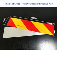 Autocollants réfléchissants autocollants pour hayon de camion, bandes diagonales rouges, blanches et jaunes, logo d'avertissement, rectangle, triangle, hexagone