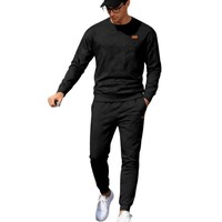 Ensemble de sweat-shirts à col rond décontractés de style américain pour le printemps et l'automne, à texture ample et à blocs de couleur