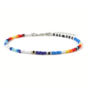 Pulsera <span class=keywords><strong>tobillera</strong></span> de punto de playa para mujer, cuentas de cristal coloridas de semillas bohemias, GAB007 - Product Image 2