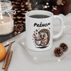 Taza de Café Personalizada Clásica Teecustom con Diseño de <span class=keywords><strong>Erizo</strong></span> - Reutilizable, Linda y Energética con Nombre - Apta para Microondas, Regalo - Product Image 4