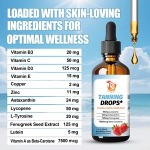 Gotas Líquidas Bronceadoras Más Vendidas, Promueven un Brillo Dorado y Saludable con Extracto de Semillas de Fenogreco, Sabor Fresa - Product Image 6
