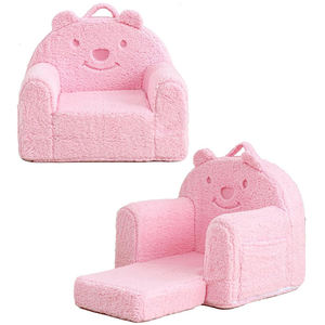 Canapé-lit pliable pour tout-petits avec housse en mousse sherpa 25D motif <span class=keywords><strong>ours</strong></span>, convertible en <span class=keywords><strong>fauteuil</strong></span> de lecture pour enfants de 1 à 3 ans, conforme à la norme CPSIA - Product Image 3