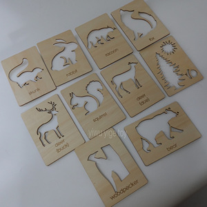 10 pièces ours cerf <span class=keywords><strong>renard</strong></span> montagne pochoir pin arbre faune forêt animaux pochoirs modèle bois brûlant modèles réutilisables lune Cl - Product Image 6