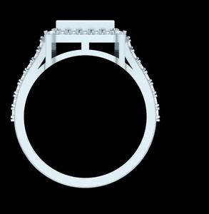 Simple Halo Pave Setting Vintage Compromiso Princesa Corte Lab Grown Diamond Gold Boda Aniversario Regalo Tu esposa Uso diario - Product Image 4