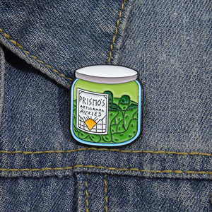 Pin Metálico con Diseño Creativo y Divertido de Pepinillo Encurtido en Tarro de Kimchi de Dibujos Animados, Impresión UV - Product Image 4