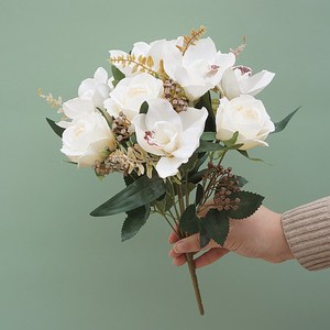 Miniramo de rosas artificiales para decoración del hogar, <span class=keywords><strong>10</strong></span> tenedores, <span class=keywords><strong>10</strong></span> unidades - Product Image 4