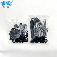 100 attaches de câble universelles en nylon pour voiture, clips de fermeture éclair automobiles