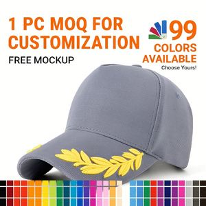 Cappellino da Baseball con Visiera Curva e Ricamo Tridimensionale, Protezione Solare per Esterni, Modello a Cinque Foglie, Unisex - Product Image 1