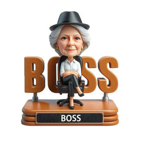 <span class=keywords><strong>Cadeau</strong></span> d'affaires du meilleur patron du monde en résine avec texte gravé - Product Image 5