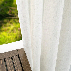 Voilage en lin mélangé coton et lin, couleur crème, à motif imprimé de style japonais, prêt à accrocher, 100x130cm pour <span class=keywords><strong>baie</strong></span> vitrée - Product Image 5