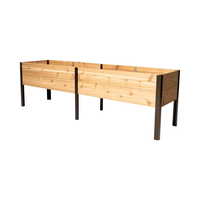 Lit de jardin surélevé en cèdre surélevé robuste plantes d'extérieur debout légumes fleurs patio arrière-cour jardinière en bois