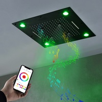 Panneau de douche à LED carré 24 pouces, salle de bain, pommeau de douche de luxe, cascade, SPA