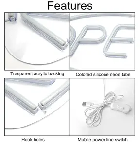 En Stock manette ouverte Love <span class=keywords><strong>Rainbow</strong></span> acrylique néon lumière Usb alimenté personnalisé Led enseigne au néon pour mur salle de jeux décor de fête de mariage - Product Image 4