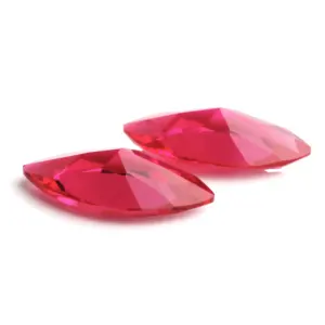 High Quality Control Marquise Cut Gemstone Shape 5*10 Size Red Synthetic Ruby For Jewelry Making