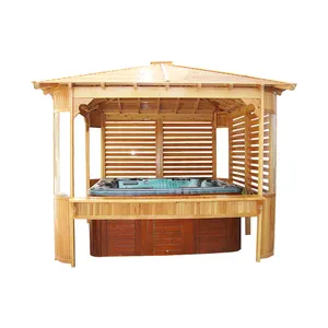 Sunrans wasserdichte outdoor spa Pavillon holz Baldachin