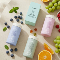 Bouteille en verre translucide colorée, capsules en verre dégradé, pots ronds colorés pour capsules de compléments alimentaires, vitamines et produits nutritionnels
