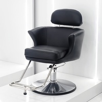 Fauteuil de Salon de Coiffure Moderne et Simple en Cuir avec Siège Inclinable, Rotation, Réglage en Hauteur, Fonctions de Permanente et de Coloration pour Usage Commercial