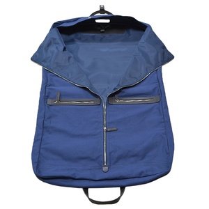 Free Sample Handmade Luxury Custom Men Foldable Deep <b>Blue</b> <b>Canvas</b> Garment Carrier Cover Suit Bag for Travel - Product Image 1