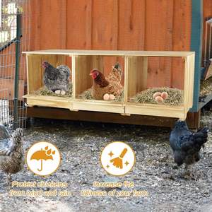 Sağlam ahşap tavuk döşeme kutuları açık tavuk yuva kutusu tavuklar için Backyard Coops ahşap yuvalama kutuları dışarı rulo - Product Image 4