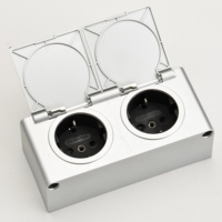 Prise allemande Double prise IP44 pour meubles de salle de bain