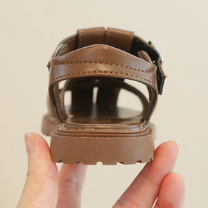 รองเท้าเด็กฤดูร้อนใหม่ เด็กชาย เด็กหญิง หนัง PU รองเท้าแตะสานมือ - Product Image 6