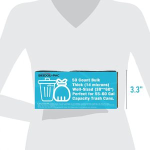 55-60 Gallon Trash <b>Bags</b> 50 Count Clear Heavy Duty High Density Can Liners for Home Recycling - Product Image 6