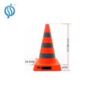 Pylons gonflables de construction led en PVC jaune, cônes de circulation pliants et recyclés, cônes de stationnement de signal de chapeau lumineux