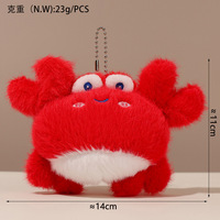 Jolie poupée en peluche méduse animaux marins, pendentif crabe porte-clés pour sac d'école