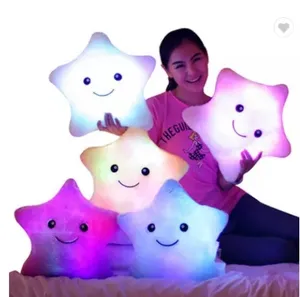 Twinkle Star Five Pointed Star Music Flashing LED Night Light Soft Pillow Luminous Stuffed Plush Toy For Children