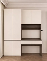 Meuble combiné moderne pour chambre et salon : bureau en bois intégré, armoire, table d'étude, étagère et rangement
