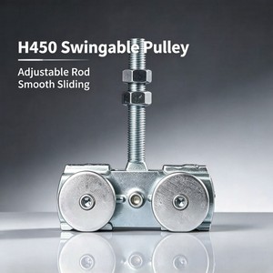 Rouleau <span class=keywords><strong>de</strong></span> porte coulissante robuste en acier carré à 4 roues, design extérieur moderne, roue <span class=keywords><strong>de</strong></span> <span class=keywords><strong>rail</strong></span> suspendu, poulie durable, faible niveau sonore - Product Image 2