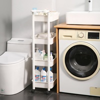Offre Spéciale 3 niveaux Rectangle cuisine étagère de rangement en plastique en acier au carbone Injection panier organisateur chariot étagère chariot usage alimentaire