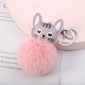 Porte-clés en peluche en forme de chaton mignon et coloré, porte-clés adorable pour la décoration - Product Image 4