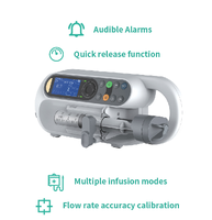 Pompe à seringue de précision EURVET pour équipement vétérinaire, débit de 0,1 à 1500 ml/h, augmentation de 0,1 ml/h, bolus de 10 ml, usage vétérinaire
