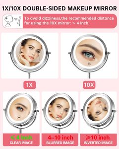 Wholesale Portable 360 Degrees Rotatable Double-Sided LED Metal Decorative Contemporary Design <b>Makeup</b> <b>Mirror</b> - Product Image 3