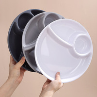 Assiette à 3 compartiments pour le contrôle des portions, idéale pour les régimes amaigrissants, compatible micro-ondes, en PP, moulée par injection sur mesure (OEM)